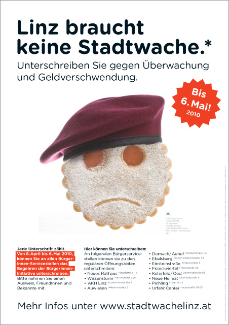 Linz braucht keine Stadtwache, Plakat A0